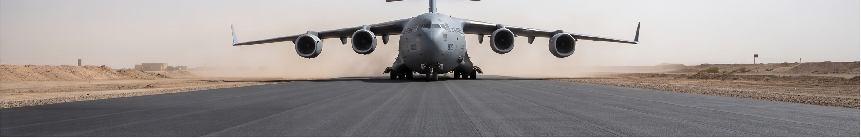 Military transport aircraft on a Concrete Weavers runway